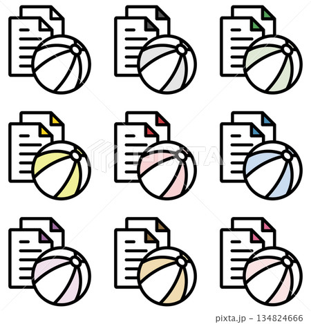 イラストアイコン素材セット：スポーツファイル339 134824666
