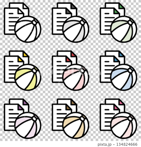 イラストアイコン素材セット：スポーツファイル339 134824666