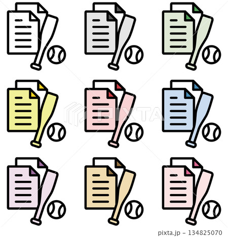 イラストアイコン素材セット：野球ファイル292 134825070