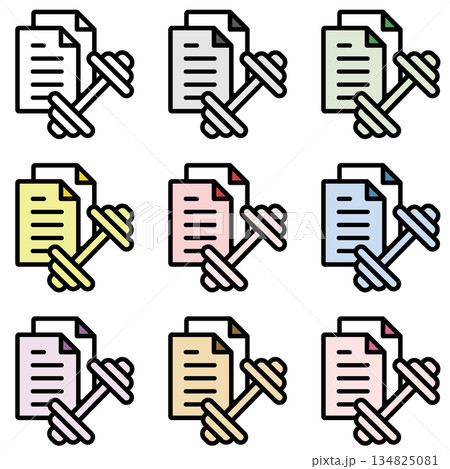 イラストアイコン素材セット：トレーニングファイル303 134825081