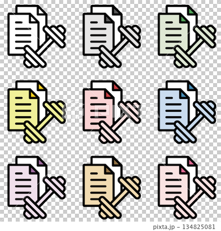 イラストアイコン素材セット：トレーニングファイル303 134825081