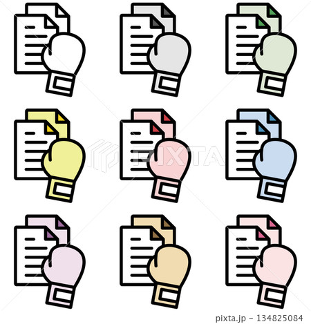 イラストアイコン素材セット：ボクシングファイル306 134825084