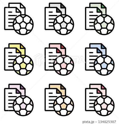 イラストアイコン素材セット:サッカーファイル288 イラストアイコン素材セット:サッカーファイル288 134825307