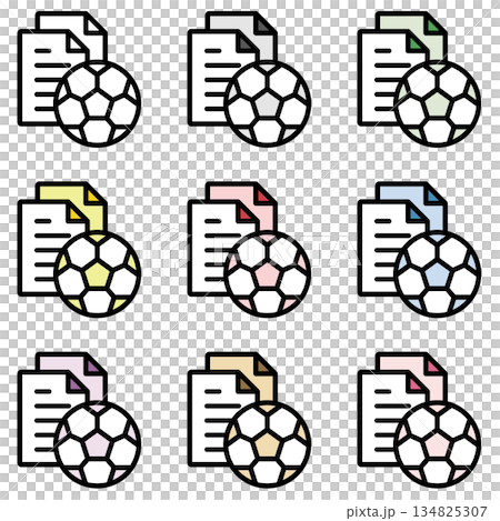 イラストアイコン素材セット:サッカーファイル288 イラストアイコン素材セット:サッカーファイル288 134825307