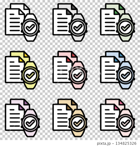 Illustration icon material set: Watch file 325 Illustration icon material set: Watch file 325 134825326