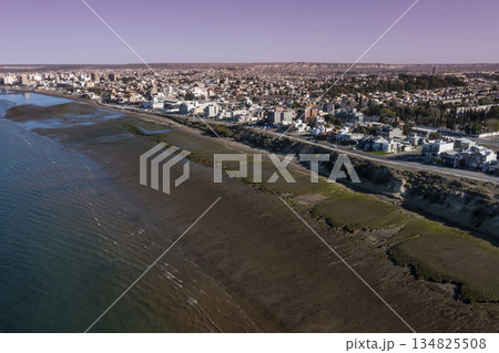 Puerto Madryn City, entrance portal to the Peninsula Valdes natural reserve, World Heritage Site, Patagonia, Argentina. Puerto Madryn City, entrance portal to the Peninsula Valdes natural reserve, World Heritage Site, Patagonia, Argentina. 134825508