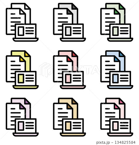 イラストアイコン素材：ノートパソコンファイル037 134825584