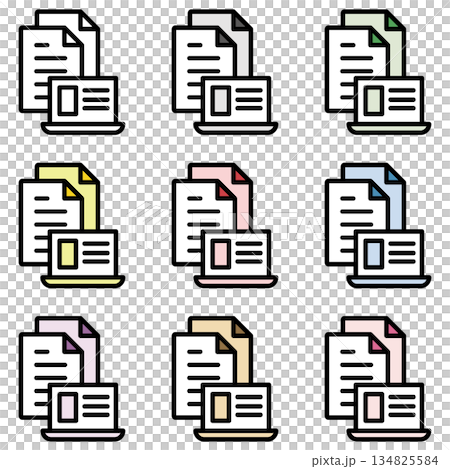 イラストアイコン素材：ノートパソコンファイル037 134825584