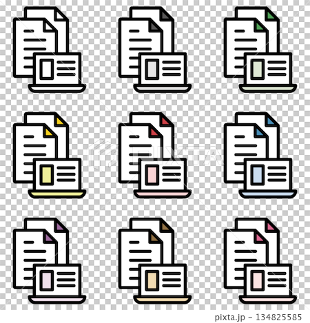 插圖圖示素材：筆記型電腦檔案038 134825585