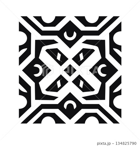 Abstract square design with geometric shapes in black and white Abstract square design with geometric shapes in black and white 134825790