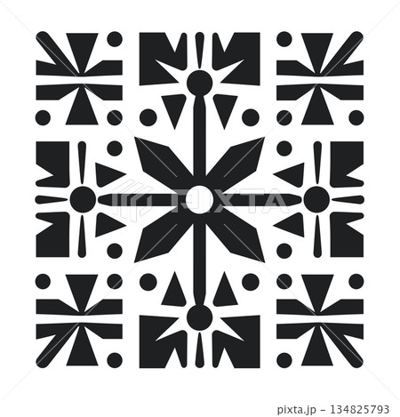 Black and white geometric pattern design for textile or wallpaper Black and white geometric pattern design for textile or wallpaper 134825793