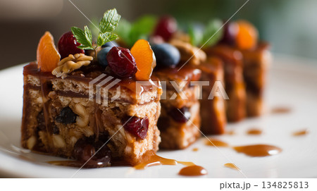 Gourmet Plated Capirotada Bread Pudding with...のイラスト素材 [134825813] - PIXTA