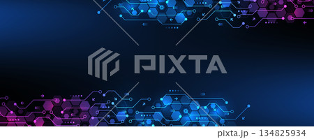 Digital tech motherboard texture design. Creative idea banner concept for internet technology. Software coding. Engineering concept for poster, cover, banner, header, web, presentation template Digital tech motherboard texture design. Creative idea banner concept for internet technology. Software coding. Engineering concept for poster, cover, banner, header, web, presentation template 134825934