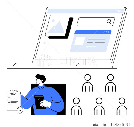 Team collaboration, project organization, task...のイラスト素材 [134826196 ...