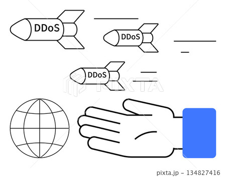 Cybersecurity, DDoS attacks, global internet...のイラスト素材 [134827416] - PIXTA