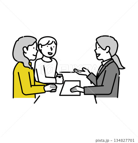 相談するイラスト｜相談・契約・説明 134827701