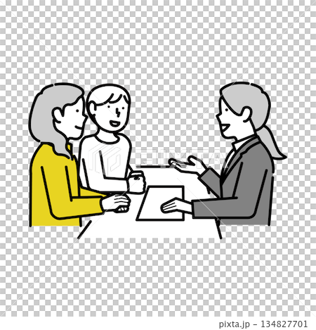 相談するイラスト｜相談・契約・説明 134827701