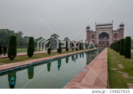 India, Agra, the Great Gate, Darwaza-i-Rauza, the monumental entrance to the Taj Mahal complex in Agra, India, Agra, the Great Gate, Darwaza-i-Rauza, the monumental entrance to the Taj Mahal complex in Agra, 134827810