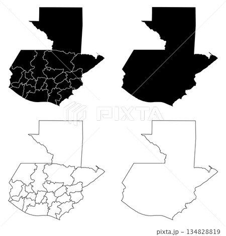 Guatemala Outline and Solid Fill Map Set. 134828819