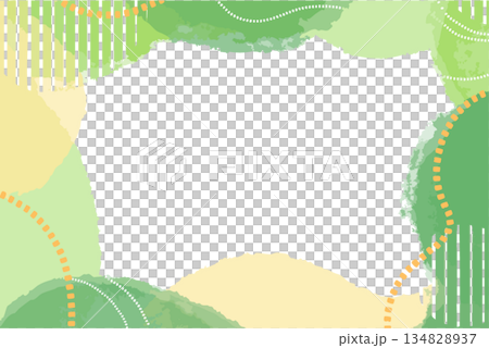 Spring/Summer watercolor frame illustration based on green Spring/Summer watercolor frame illustration based on green 134828937