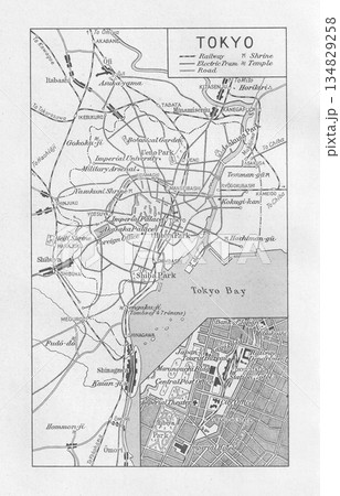 古地図 1926年の東京市(15区) 古地図 1926年の東京市(15区) 134829258