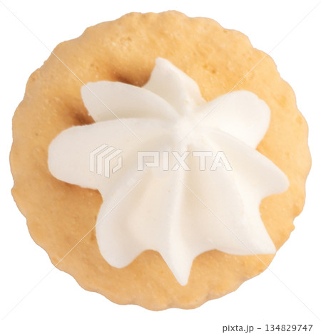 Cream cookies isolated on white background Cream cookies isolated on white background 134829747