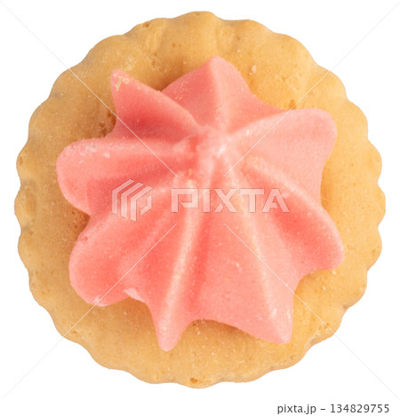 Cream cookies isolated on white background Cream cookies isolated on white background 134829755