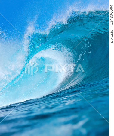 Captivating Wave Curling With Shimmering Foam And Intense Motion Captivating Wave Curling With Shimmering Foam And Intense Motion 134830004