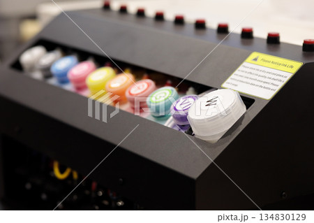 ink bottles in continuous ink supply system 134830129