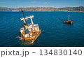 Manassa Rose Shipwreck. Crete. Greece. Aerial Shot. Cargo Ship 134830140