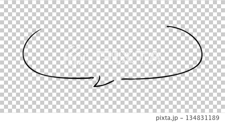 細いペンの手書き吹き出し_黒 134831189