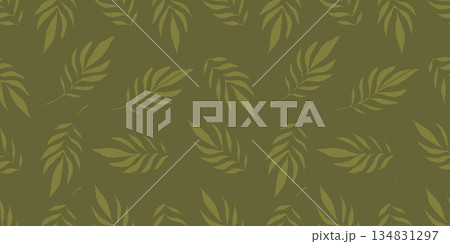 Seamless Pattern Silhouette Green Palm Leaf Botanical Element.Vector Illustration Seamless Pattern Silhouette Green Palm Leaf Botanical Element.Vector Illustration 134831297