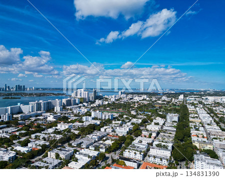 Luxury Miami architecture. Miami residential neighborhood. Aerial residential landscape. Florida residential neighborhood. Hotel architecture for rent. Luxury vacation. Aerial South beach landscape Luxury Miami architecture. Miami residential neighborhood. Aerial residential landscape. Florida residential neighborhood. Hotel architecture for rent. Luxury vacation. Aerial South beach landscape 134831390