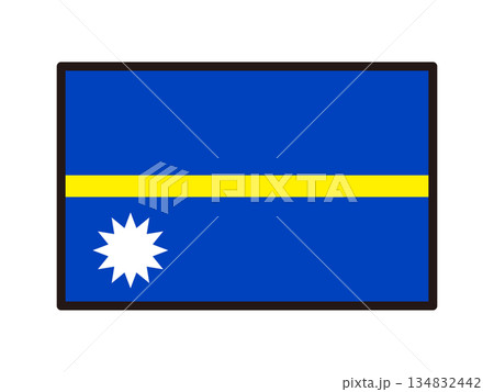 ナウル共和国の国旗のイラスト素材3 134832442