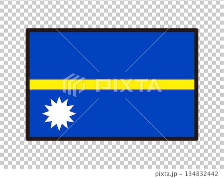 ナウル共和国の国旗のイラスト素材3 134832442