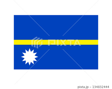 ナウル共和国の国旗のイラスト素材4 ナウル共和国の国旗のイラスト素材4 134832444