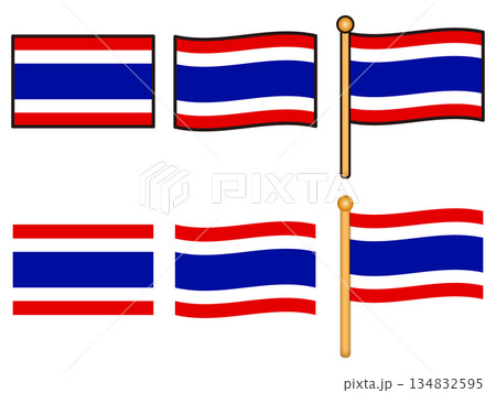 シンプルなタイの国旗のイラスト素材セット 134832595