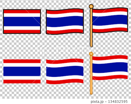 シンプルなタイの国旗のイラスト素材セット 134832595