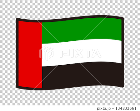 Dubai flag icon illustration material 3 134832661