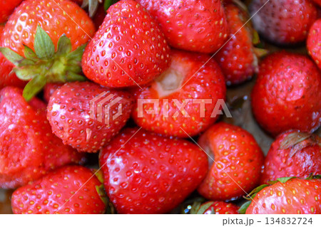 Fresh red strawberries for a healthy diet, Strawberries, photography. High quality photo 134832724