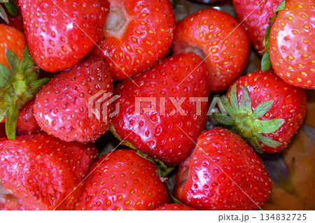 Fresh red strawberries for a healthy diet, Strawberries, photography. High quality photo 134832725