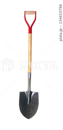 Round Point Shovel isolated on a white background Round Point Shovel isolated on a white background 134833799