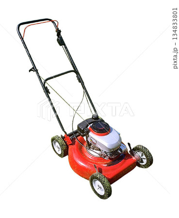 Push Lawn Mower isolated on a white background Push Lawn Mower isolated on a white background 134833801