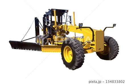 Road Grader isolated on a white background Road Grader isolated on a white background 134833802