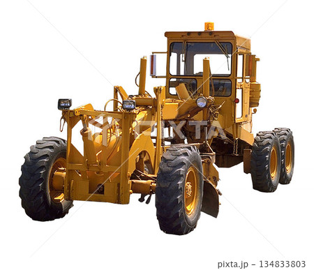 Road Grader isolated on a white background 134833803