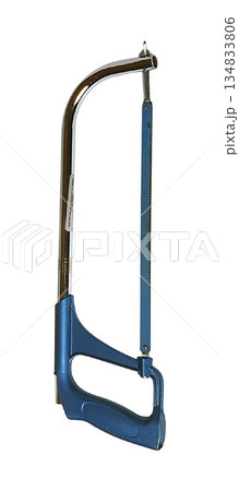 Hacksaw with Blue Handle isolated on a white background Hacksaw with Blue Handle isolated on a white background 134833806