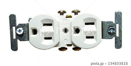 Duplex Electrical Outlet isolated on a white background Duplex Electrical Outlet isolated on a white background 134833818