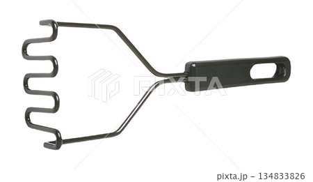 hand garden rake isolated on a white background 134833826