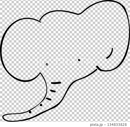 一幅簡單的單色線條畫,畫的是大象的臉 一幅簡單的單色線條畫,畫的是大象的臉 134833828