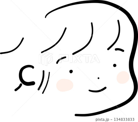 やさしい表情の子どもの顔 手描きイラスト やさしい表情の子どもの顔 手描きイラスト 134833833